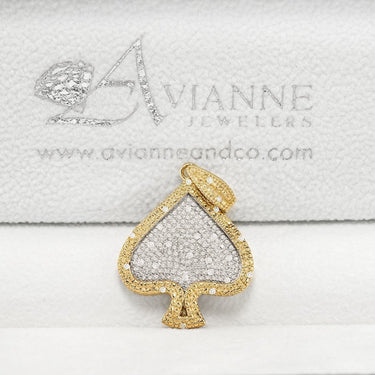 Yellow 10k Yellow Gold Diamond Spade Heart Pendant 0.10 Ctw